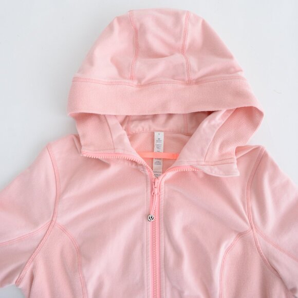 Lululemon Rejuvenate Pink Hoodie Zip Up Mockneck Casual Bleached Coral Sweater 8 - Picture 10 of 12